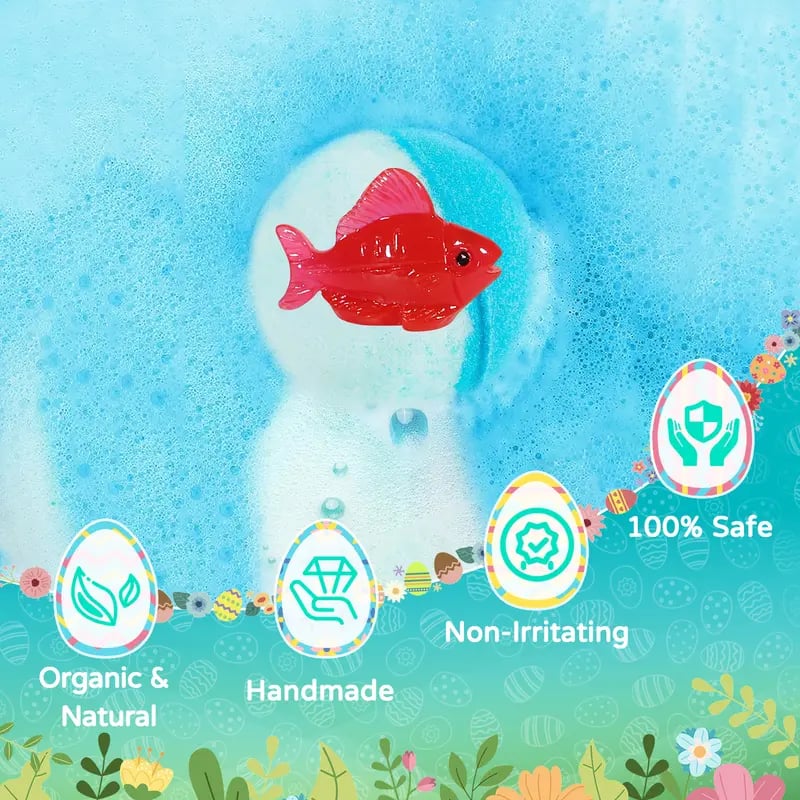 🐰Easter Surprise Bath Bombs for Kids (24-Pack)🌿 Non-Toxic & Safe for Kids 👶